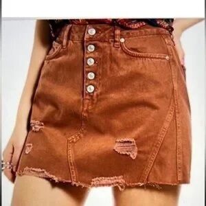 We the free brown Denim skirt